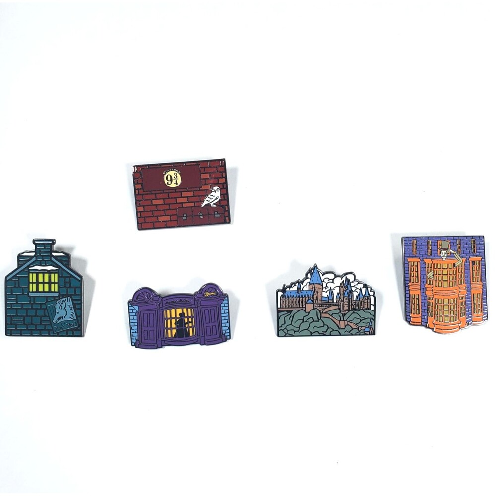 Harry Potter Enamel 5 Pin Set Magical Places Loot Crate 2021 Hogwarts Hogsmeade